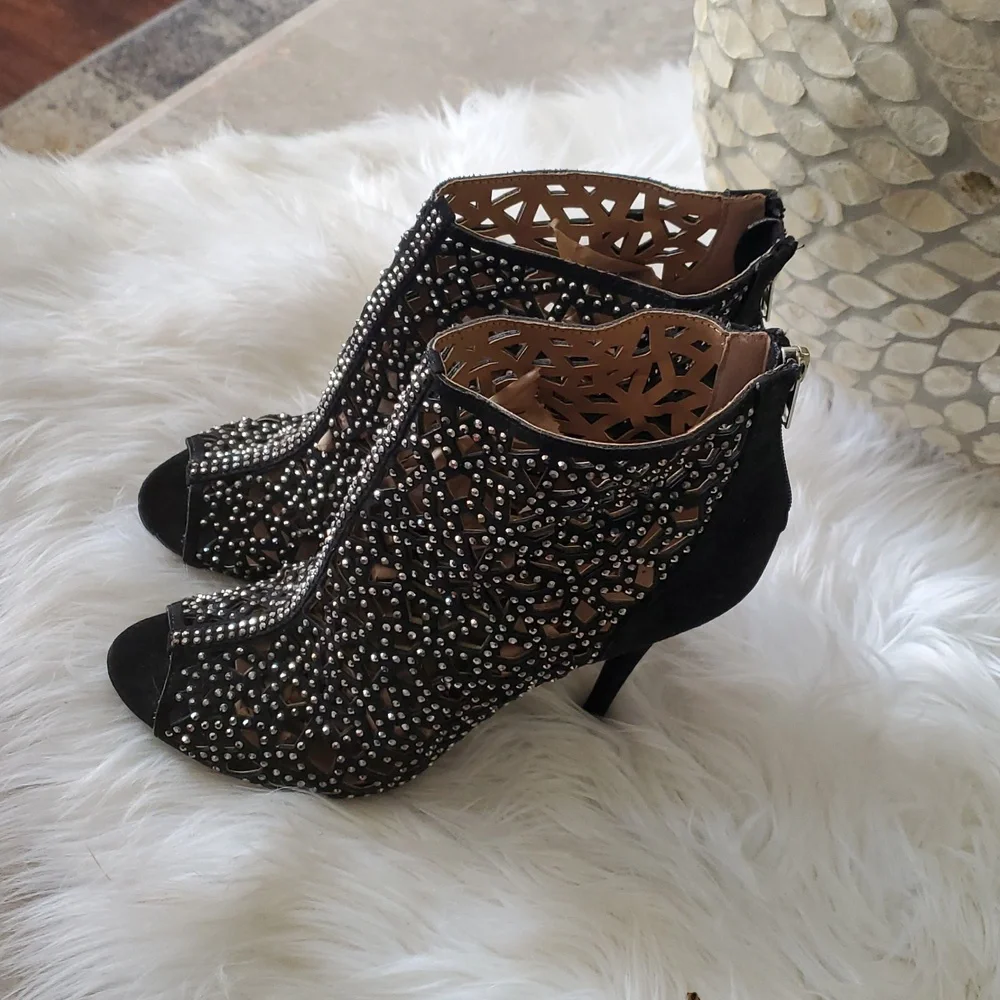 Zigi soho black studded open toe bootie size 7.5 - Picture 1 of 17
